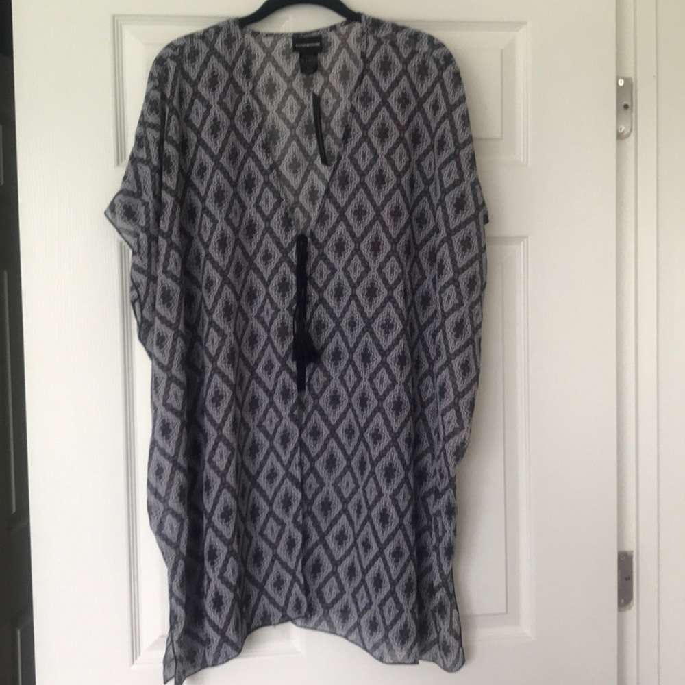 Black and White Swimsuit Cover Up